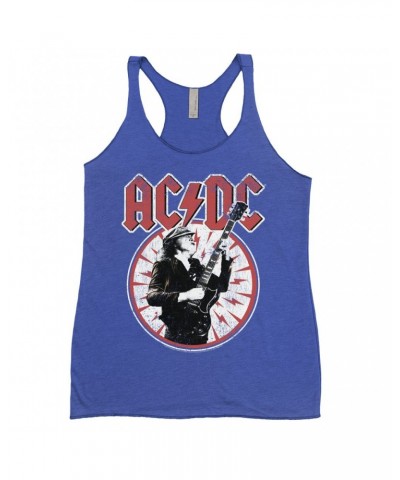 AC/DC Ladies' Tank Top | Angus Young In Bolts Design Distressed Shirt $13.61 Shirts