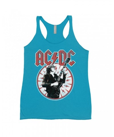 AC/DC Ladies' Tank Top | Angus Young In Bolts Design Distressed Shirt $13.61 Shirts