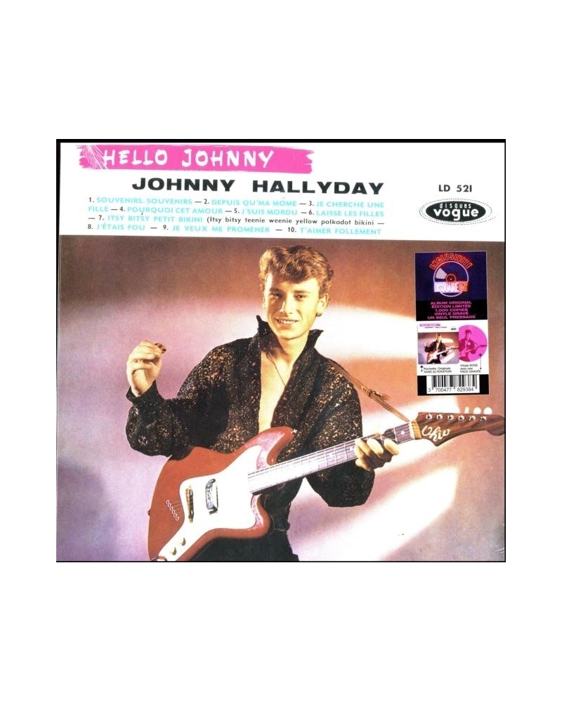 Johnny Hallyday LP - Hello Johnny Grave (Etched Pink Vinyl) $13.16 Vinyl