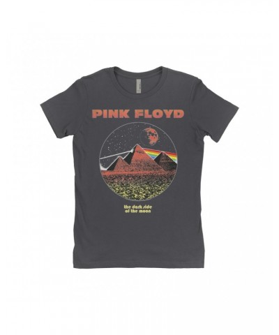 Pink Floyd Ladies' Boyfriend T-Shirt | Vintage Pyramids Red Tint Image Shirt $8.98 Shirts