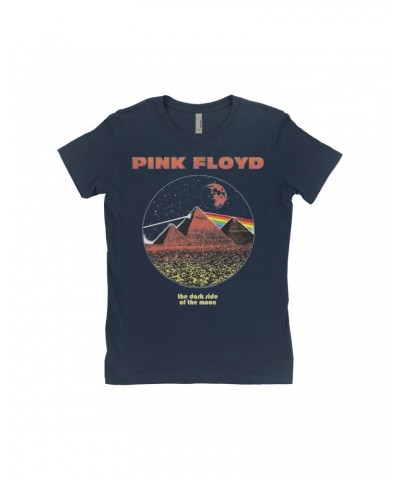 Pink Floyd Ladies' Boyfriend T-Shirt | Vintage Pyramids Red Tint Image Shirt $8.98 Shirts