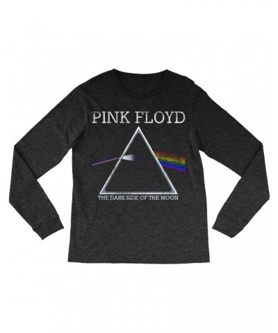 Pink Floyd Long Sleeve Shirt | Classic The Dark Side Of The Moon Logo Distressed Shirt $12.28 Shirts