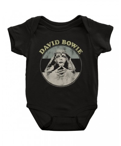 David Bowie Baby Short Sleeve Bodysuit | Pastel Bowie Sphinx Image Distressed Bodysuit $9.58 Kids