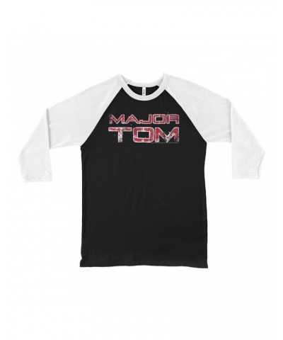 David Bowie 3/4 Sleeve Baseball Tee | Major Tom White Design Distressed Shirt $9.28 Shirts