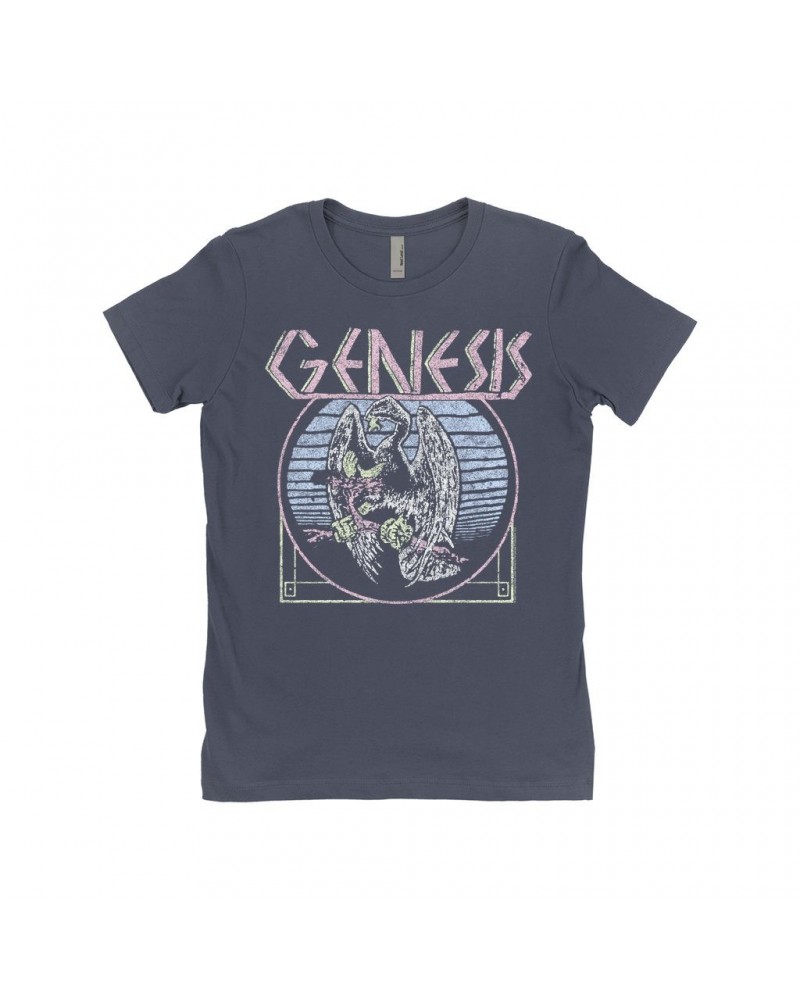 Genesis Ladies' Boyfriend T-Shirt | Pastel Vintage Logo Distressed Shirt $10.48 Shirts