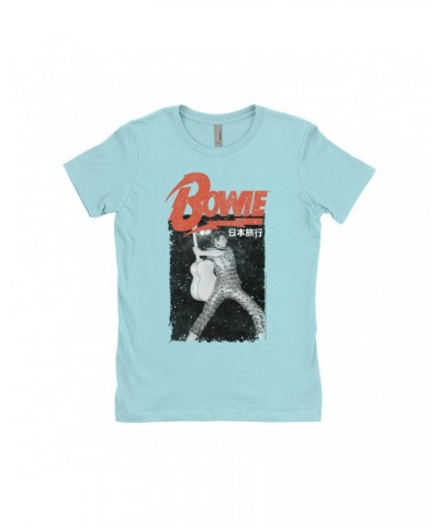 David Bowie Ladies' Boyfriend T-Shirt | Asia Concert Promotion Distressed Shirt $8.48 Shirts