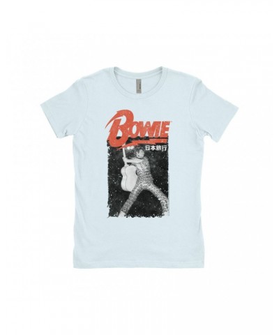 David Bowie Ladies' Boyfriend T-Shirt | Asia Concert Promotion Distressed Shirt $8.48 Shirts