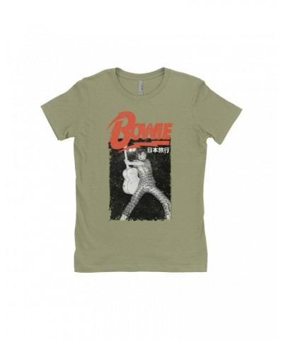 David Bowie Ladies' Boyfriend T-Shirt | Asia Concert Promotion Distressed Shirt $8.48 Shirts