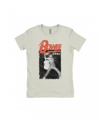 David Bowie Ladies' Boyfriend T-Shirt | Asia Concert Promotion Distressed Shirt $8.48 Shirts