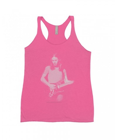 David Gilmour Bold Colored Racerback Tank | The Early Years Playing Guitar Shirt $14.19 Shirts