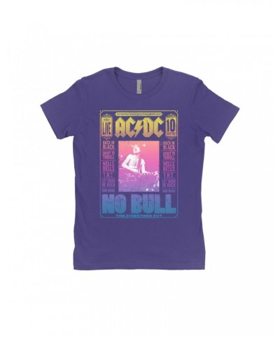 AC/DC Ladies' Boyfriend T-Shirt | Rainbow Ombre No Bull Cover Shirt $7.49 Shirts