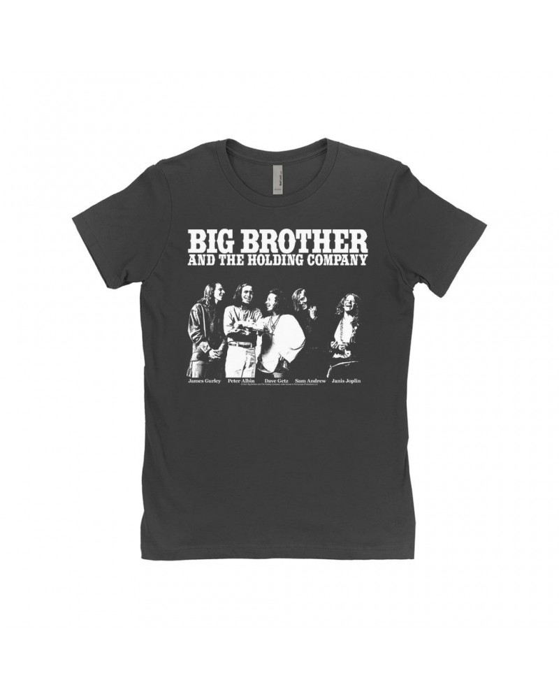 Ladies' Boyfriend T-Shirt | Featuring Janis Joplin Black and White Photo Big Brother and The Holding Co. Shirt $8.23 Shirts