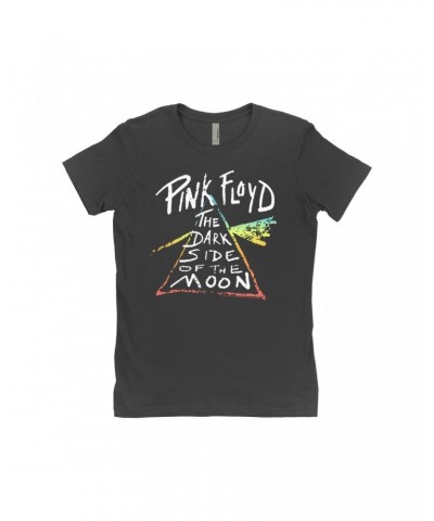 Pink Floyd Ladies' Boyfriend T-Shirt | Color Sketch Dark Side Of The Moon Ombre Shirt $10.48 Shirts