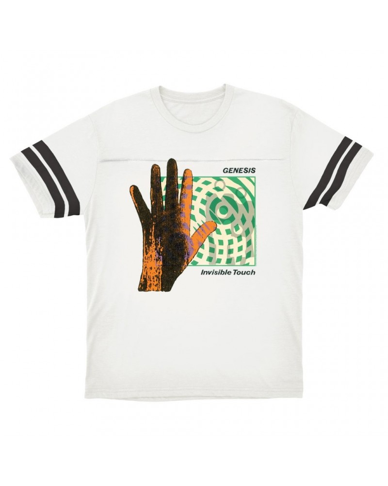 Genesis T-Shirt | Invisible Touch Album Cover Football Shirt $15.49 Shirts