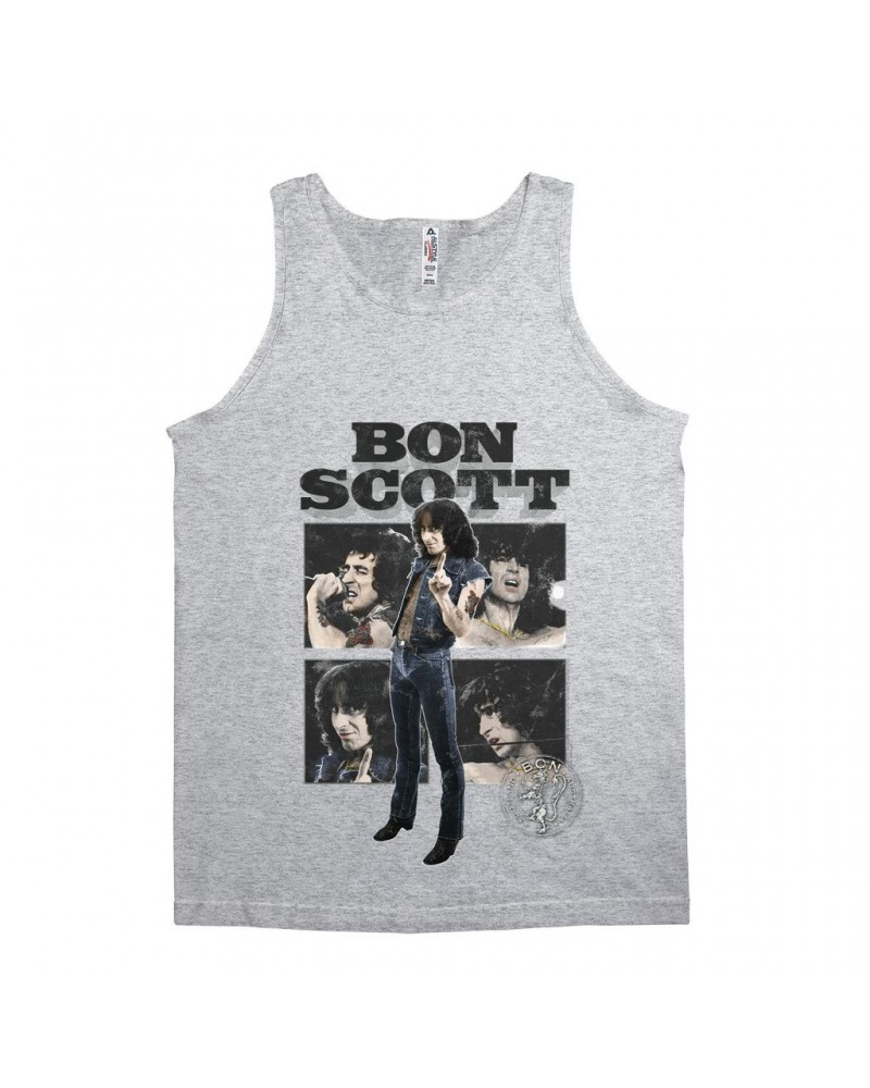 Bon Scott Unisex Tank Top | Vintage Color Photo Collage Shirt $9.73 Shirts