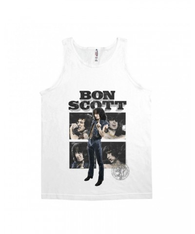 Bon Scott Unisex Tank Top | Vintage Color Photo Collage Shirt $9.73 Shirts