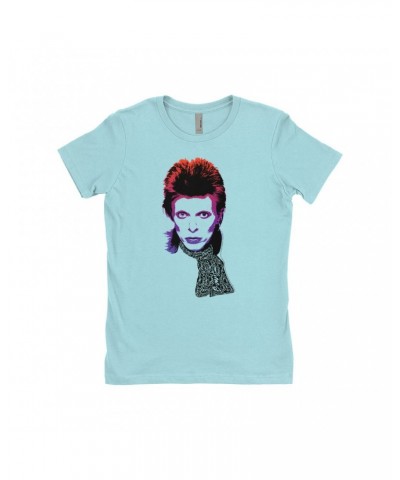 David Bowie Ladies' Boyfriend T-Shirt | Rainbow Sketch Shirt $8.23 Shirts