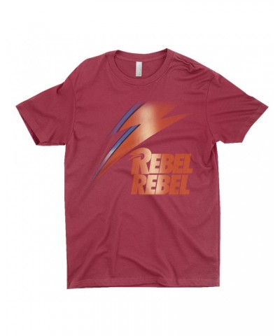 David Bowie T-Shirt | Rebel Rebel And Lightning Bolt Design Distressed Shirt $9.98 Shirts