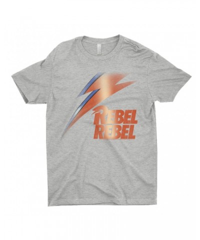 David Bowie T-Shirt | Rebel Rebel And Lightning Bolt Design Distressed Shirt $9.98 Shirts