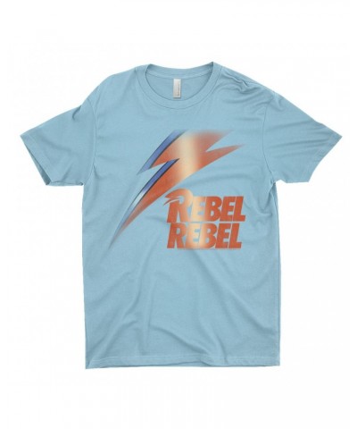 David Bowie T-Shirt | Rebel Rebel And Lightning Bolt Design Distressed Shirt $9.98 Shirts