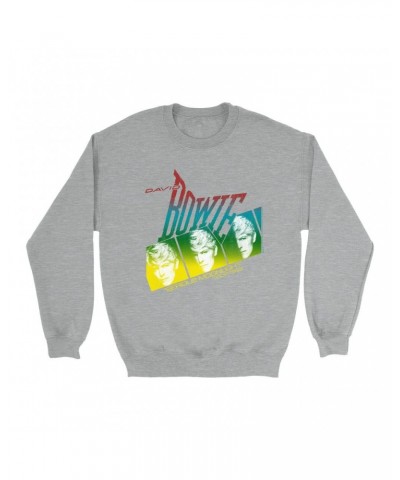 David Bowie Sweatshirt | Rainbow Ombre Serious Moonlight Concert Distressed Sweatshirt $12.58 Sweatshirts