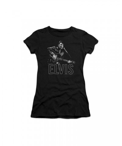 Elvis Presley Guitar In Hand Women's Sheer T-Shirt $9.36 Shirts