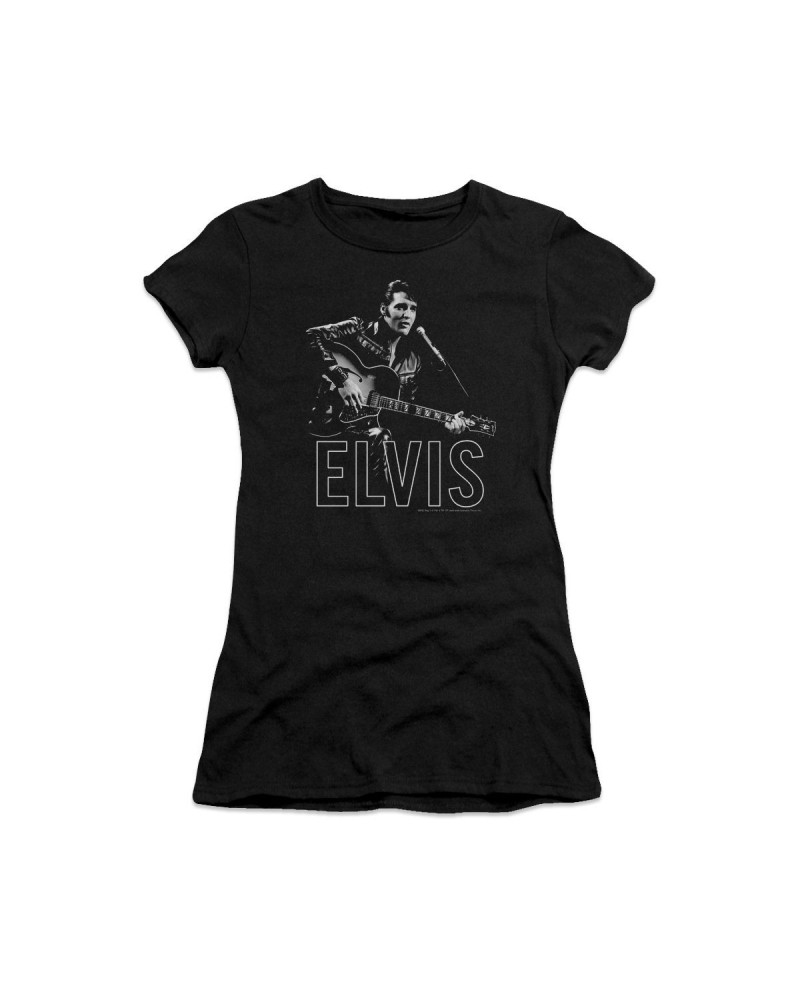 Elvis Presley Guitar In Hand Women's Sheer T-Shirt $9.36 Shirts