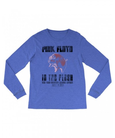 Pink Floyd Heather Long Sleeve Shirt | In The Flesh 1977 NYC Madison Square Garden Concert Shirt $13.18 Shirts