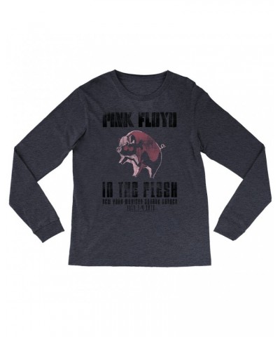 Pink Floyd Heather Long Sleeve Shirt | In The Flesh 1977 NYC Madison Square Garden Concert Shirt $13.18 Shirts