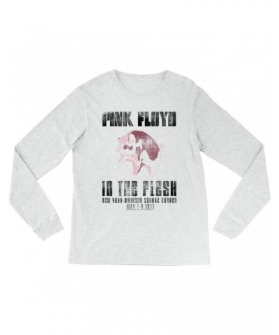 Pink Floyd Heather Long Sleeve Shirt | In The Flesh 1977 NYC Madison Square Garden Concert Shirt $13.18 Shirts