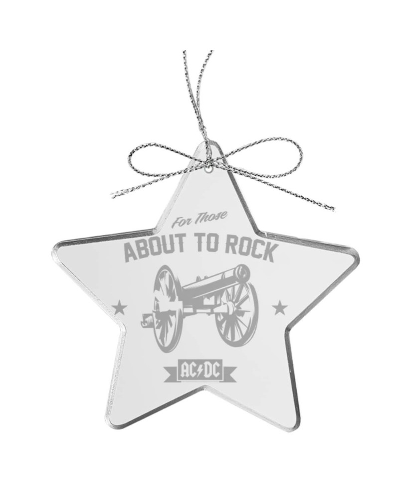 AC/DC Rock Cannon Star Laser-Etched Glass Ornament $7.92 Decor