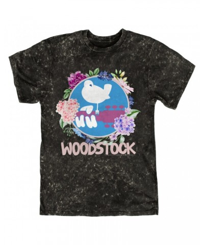 Woodstock T-shirt | Floral Mineral Wash Shirt $12.28 Shirts