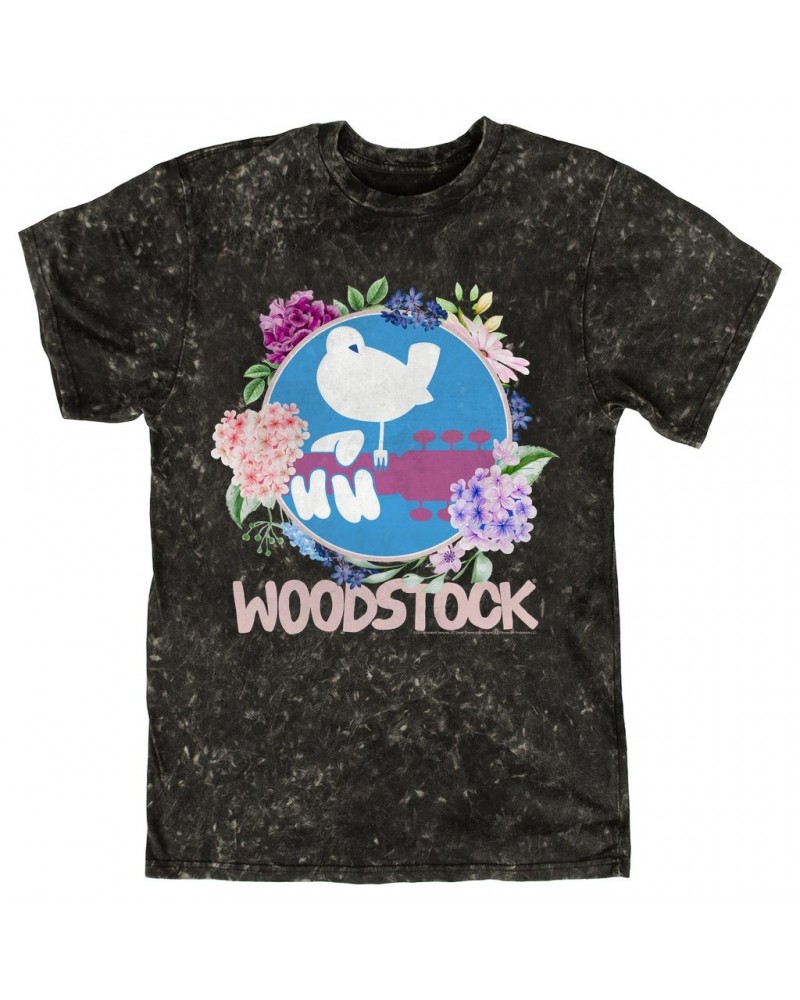 Woodstock T-shirt | Floral Mineral Wash Shirt $12.28 Shirts