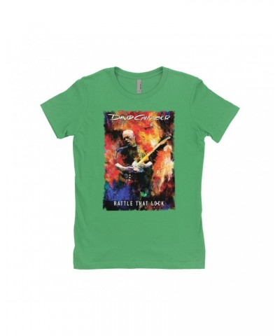 David Gilmour Ladies' Boyfriend T-Shirt | Rattle That Lock Album Poster Shirt $10.73 Shirts