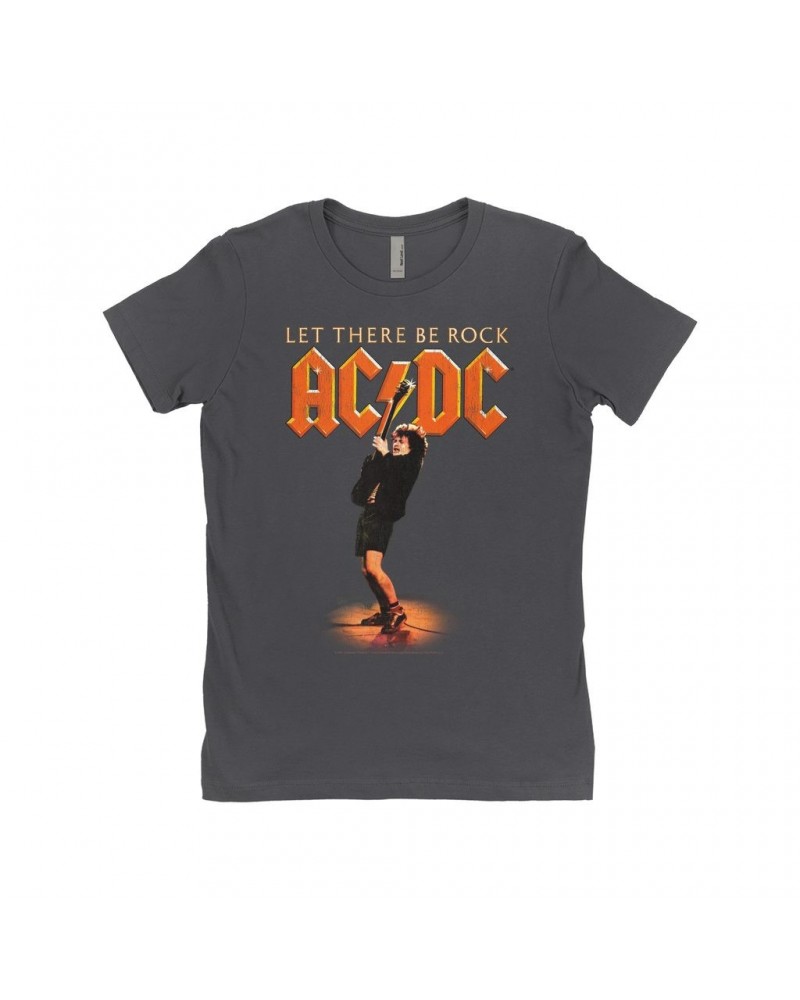 AC/DC Ladies' Boyfriend T-Shirt | Let There Be Rock Album Image Distressed Shirt $9.98 Shirts