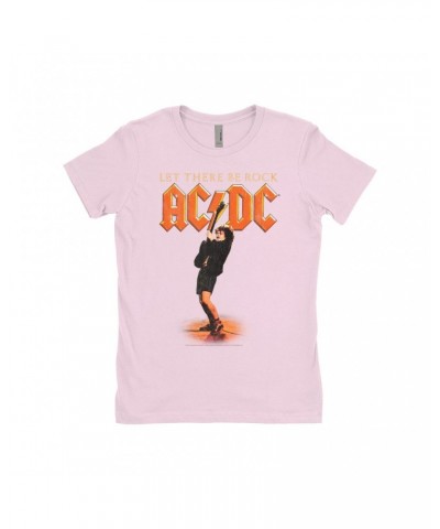 AC/DC Ladies' Boyfriend T-Shirt | Let There Be Rock Album Image Distressed Shirt $9.98 Shirts