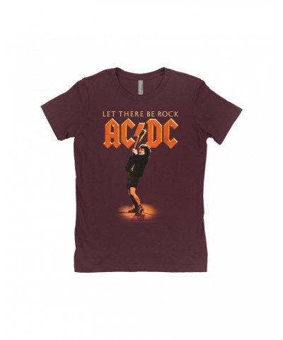 AC/DC Ladies' Boyfriend T-Shirt | Let There Be Rock Album Image Distressed Shirt $9.98 Shirts