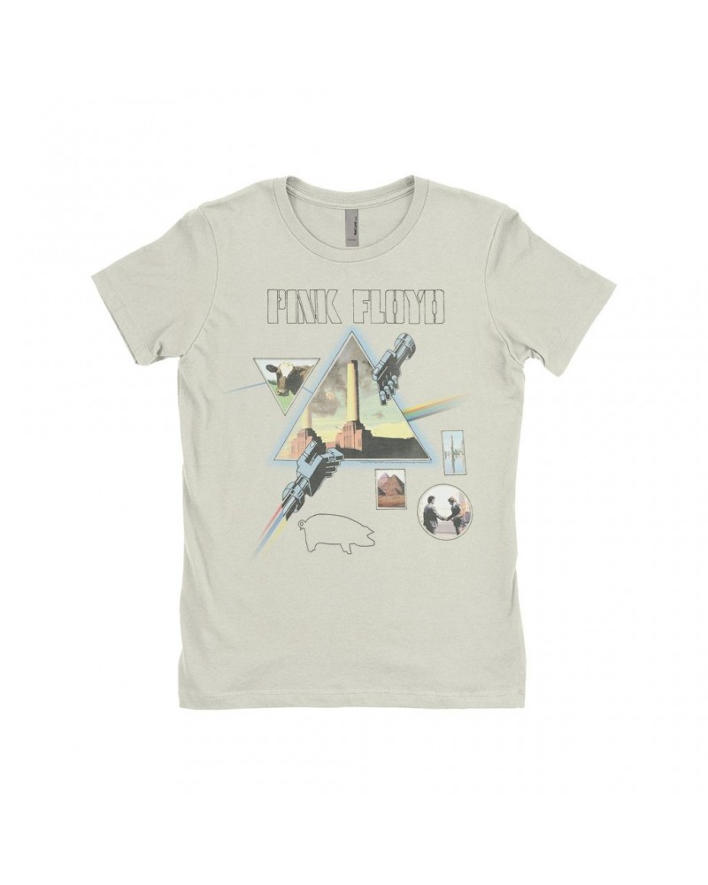 Pink Floyd Ladies' Boyfriend T-Shirt | Album Art Collage Design Shirt $9.73 Shirts