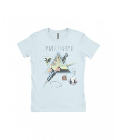 Pink Floyd Ladies' Boyfriend T-Shirt | Album Art Collage Design Shirt $9.73 Shirts