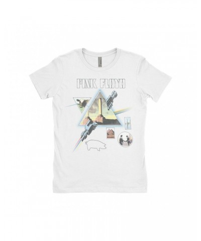 Pink Floyd Ladies' Boyfriend T-Shirt | Album Art Collage Design Shirt $9.73 Shirts