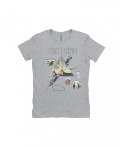 Pink Floyd Ladies' Boyfriend T-Shirt | Album Art Collage Design Shirt $9.73 Shirts