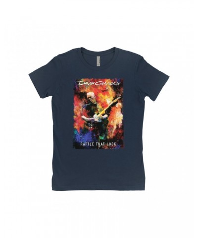 David Gilmour Ladies' Boyfriend T-Shirt | Rattle That Lock Album Poster Shirt $10.73 Shirts