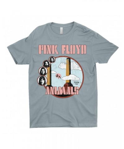 Pink Floyd T-Shirt | Animals '77 Tour Pastel Design Distressed Shirt $8.23 Shirts