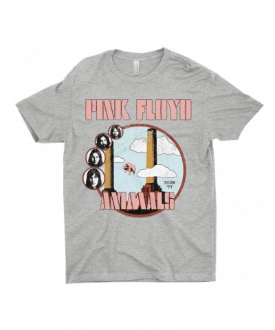 Pink Floyd T-Shirt | Animals '77 Tour Pastel Design Distressed Shirt $8.23 Shirts