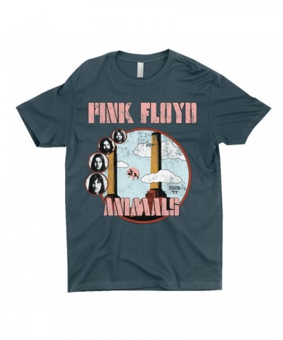 Pink Floyd T-Shirt | Animals '77 Tour Pastel Design Distressed Shirt $8.23 Shirts