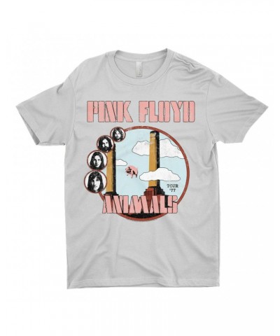 Pink Floyd T-Shirt | Animals '77 Tour Pastel Design Distressed Shirt $8.23 Shirts