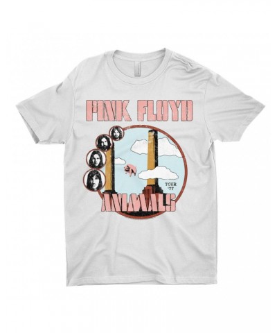 Pink Floyd T-Shirt | Animals '77 Tour Pastel Design Distressed Shirt $8.23 Shirts