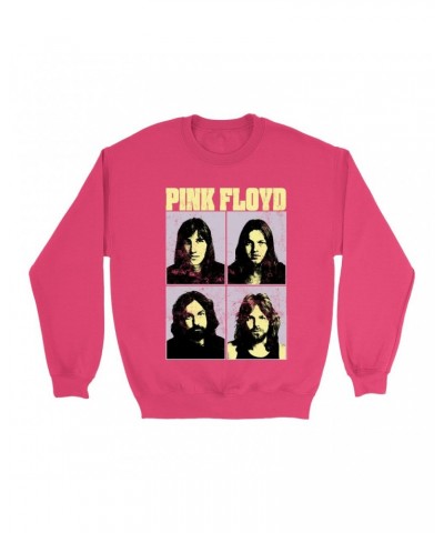 Pink Floyd Bright Colored Sweatshirt | Meddle Group Photo Pastel Image Distressed Sweatshirt $12.23 Sweatshirts