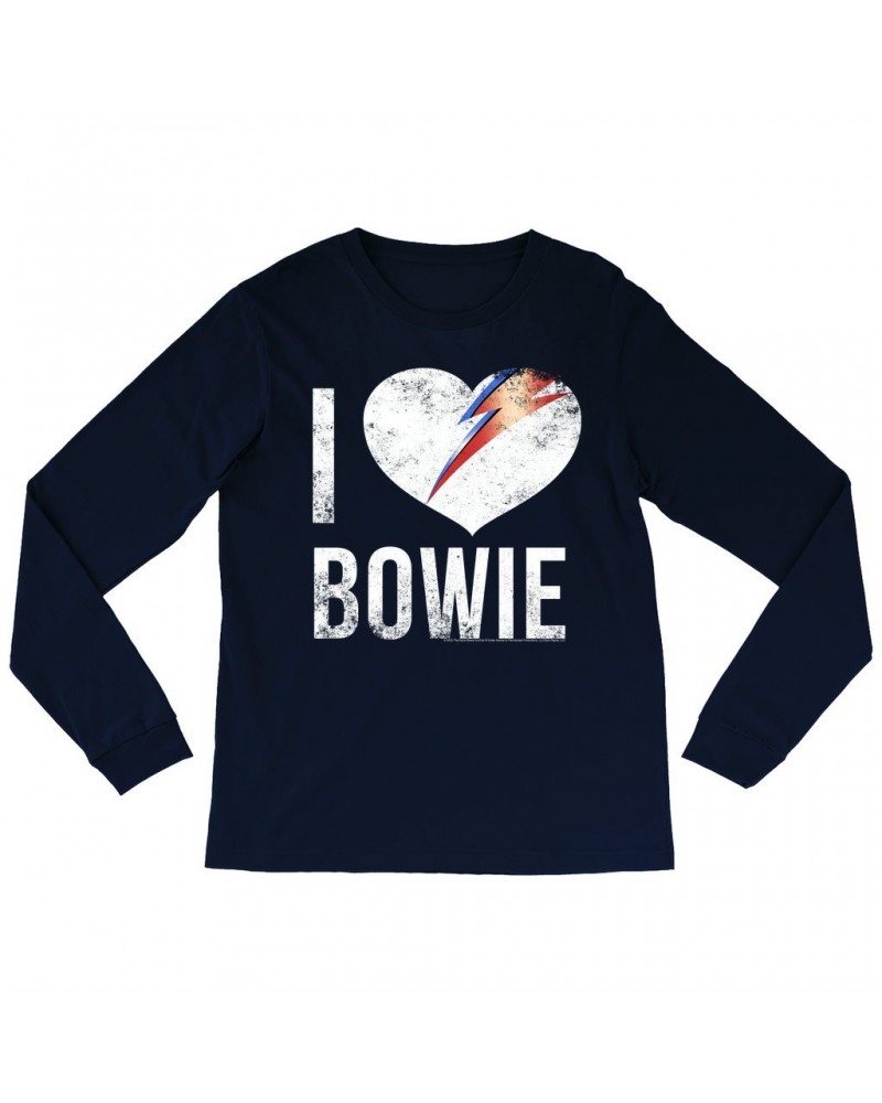 David Bowie Long Sleeve Shirt | I Heart Bowie Distressed Shirt $9.58 Shirts