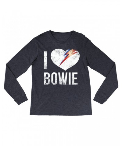 David Bowie Long Sleeve Shirt | I Heart Bowie Distressed Shirt $9.58 Shirts